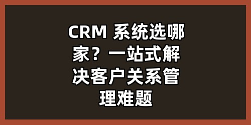 CRM 系统选哪家？一站式解决客户关系管理难题